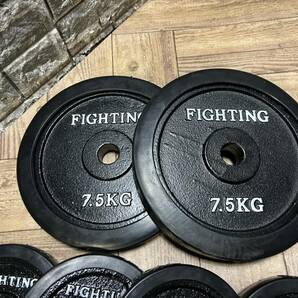 FIGHTING ROAD バーバーベルプレートセット 7.5Kg×2/5Kg×2/2.5Kg×4/1.25Kg×4/計35Kg 穴径28mm 筋トレ 「S17454」の画像3