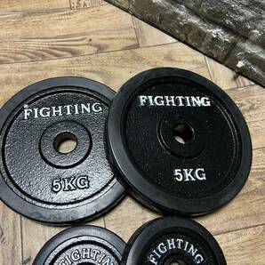 FIGHTING ROAD バーバーベルプレートセット 7.5Kg×2/5Kg×2/2.5Kg×4/1.25Kg×4/計35Kg 穴径28mm 筋トレ 「S17454」の画像4