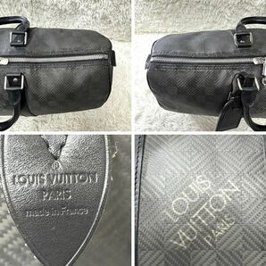 ●１円～ルイ・ヴィトン Louis Vuitton キーポル 45 ダミエカーボン ボストンバッグ ダミエ ダークグレー メンズ レディース 旅行鞄の画像10