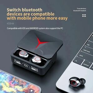 ゲーミングヘッドセット Bluetooth ワイヤレスイヤホン デジタルインジケーター スライド式収納ケース マイク イヤフォン ヘッドホンの画像1