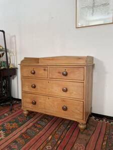  antique Old pine 3 step chest storage wooden drawer chest repair Country natural la stick 