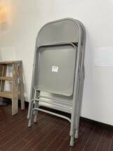 National Public Seating フォールディングチェア 2脚セット ① グレー インダストリアル 折り畳み 椅子 NPS 金属製_画像3