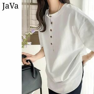 【送料無料】 【未使用】 Java ジャバ クラシカルエルフ ヘンリートップス 2way Tシャツ 半袖 カットソー