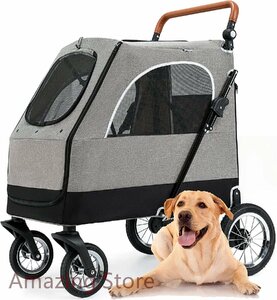  buggy large dog many head middle small size dog * cat four wheel many head for nursing for multifunction rom and rear (before and after) . entering possibility with pocket light weight folding assembly easy 