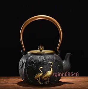 新入荷☆茶壺☆手彫り鉄壺 鉄やかん 鉄分補給 未塗装鉄器 茶道具