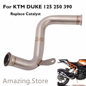 オートバイ排気コネクタチューブミッドミドルリンクパイプスリップ排気システム KTM 125 250 390 デューク RC390 2017 2018 2019