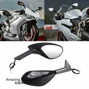 L & R サイド黒ウィンカーミラーキットリアビューミラー DUCATI 959 1299 パニガーレ S 2015