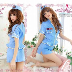  new goods unused free shipping 6614 costume play clothes tops skirt hat 3 point go in schuwa-tes Mini ska cosplay woman police . frill top decoration pocket 