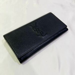 【美品】 Yves Saint Laurent サンローラン 財布 レディース 352905 CP200 1000 ブラック 長財布 箱付き 60サイズ（416）の画像2