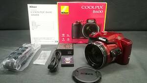 【外観美品♪】Nikon/ニコン COOLPIX B600 1602万画素 60倍ズーム デジタルカメラ/レッド/動作品/難あり/ジャンク扱い