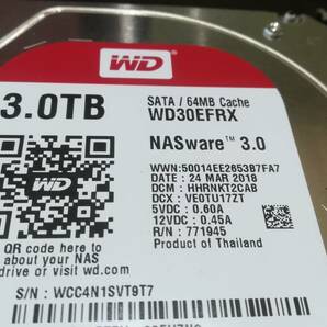 【動作品♪2個セット】WD Red WD30EFRX [3TB/3000GB SATA] 3.5インチ/HDD/ハードディスクの画像2