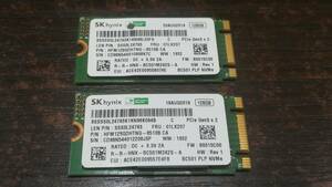 【動作品/2枚セット♪】SK hynix NVMe M.2 SSD 128GB×2枚 PCIe Gen3x2 HFM128GDHTNG-8510B