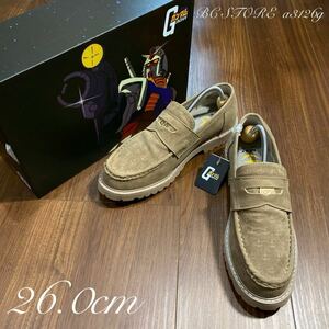  новый товар GUNDAM монета Loafer 26.0cm US8 BEIGE мужской Mobile Suit Gundam полосный . Loafer обувь ji on армия монета имеется бирка /BOX имеется 