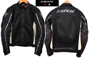 A-4767★良品★DAINESE ダイネーゼ 1735066★ブラック黒色 メッシュ プロテクター入り ライディングジャケット レーシングウェア 48 