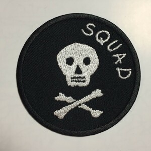 スカル　ワッペン　アメリカン　アメカジスタイルビンテージ　squad skull バイク　ハーレー　海外　輸入　２