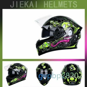 新品フルフェイスヘルメットシステムヘルメットおしゃれバイクヘルメット男女通用8色選択可の画像3