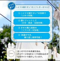 花粉症対策 ハイドロ銀チタン ソフトガーゼマスク 白 ふつう 4枚セット 高性能マスク タオル美術館 今治 花粉_画像3