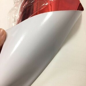 カーラッピングシート クロームメッキ レッド 赤色 保護フィルム付き 縦x横 152cmx50cm SHI02 鏡面 外装 耐熱 耐水 DIYの画像3