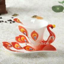コーヒーカップ ティーカップ ソーサー セット マグカップ 北欧風 陶器 食器 油絵風 ギフト 高級感 おしゃれ 大きい 安い220ML_画像2