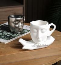 コーヒーカップ ティーカップ ソーサー セット マグカップ 北欧風 陶器 油絵風 ギフト 高級感 おしゃれ 大きい 安い _画像6