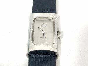 【中古】OMEGA オメガ　デビル　レクタンギュラー　レディース　腕時計 シルバー　手巻　SS 革ベルト