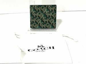 【未使用品】COACH　コーチ　財布　二つ折り　シグネチャーキャンバス　グリーン