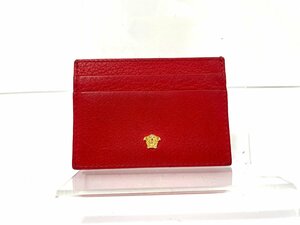 【美品】VERSACE　ヴェルサーチ　カードケース　名刺入れ　レザー　レッド　メデューサ