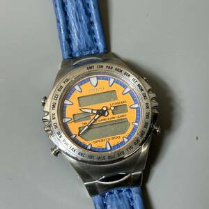 ☆SEIKO セイコー MACCHINA SPORTIVA GIUGIARO DESIGN 腕時計 H021-8030 クォーツ式 デジアナ メンズ 時計(中古品/現状品/保管品)☆