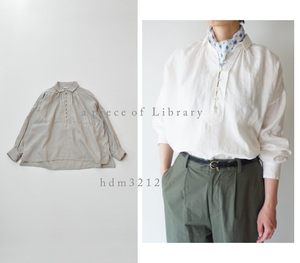 美品 a piece of Library プレミアムリネンブラウス