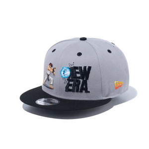 匿名送料無料 ★New Era 9FIFTY ニューエラ キャップ/帽子★ストリートファイター2 リュウ /グレー ブラックバイザー 16ビット 刺繍 即決！