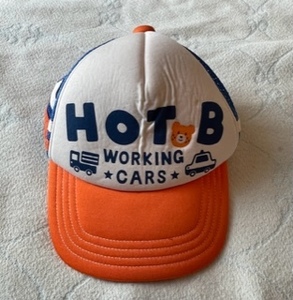  Miki House * hat *M50*51*52* orange × blue * rear mesh * size adjustment possibility * cap * hot screw ketsu