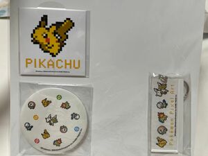 ピカチュウ ポケモン　パルコ　福袋　ドット絵　アルセウス　ピクセルアート　ステッカー　キーホルダー　缶バッジ