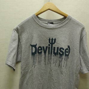 全国送料無料 デビルユース Deviluse メンズ 杢グレー色 半袖 BIG ロゴTシャツ Mサイズの画像5