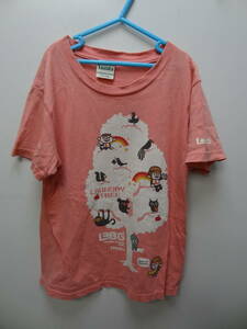全国送料無料 ランドリーLaundry レディース ＆キッズ 綿100%素材 日本製 コーラルピンク色半袖Tシャツ レディースS-Mぐらい(メンズSS)