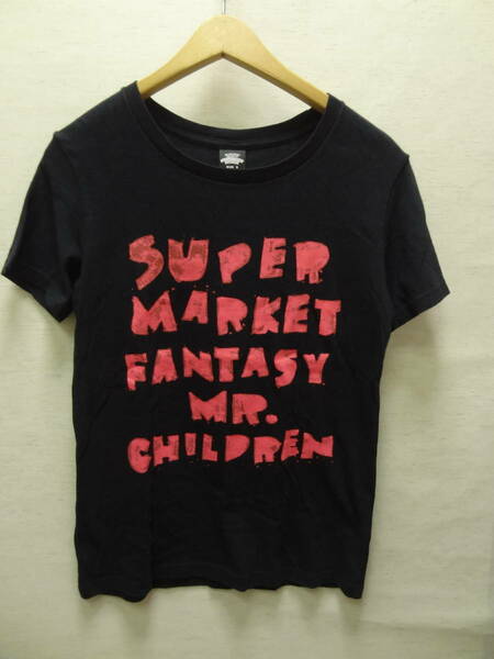 全国送料無料 レア !! ミスターチルドレン MR.CHILDREN SUPER MARKET FANTASY メンズ&レディース 半袖 黒色 Tシャツ Sサイズ