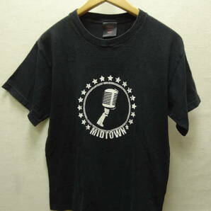 全国送料無料 USA エモポップパンクバンド ミッドタウン MIDTOWN メンズ マイクプリント 半袖 黒色 SHOOT製 Tシャツ Mサイズ