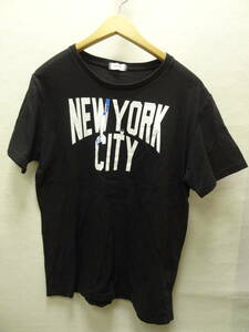 全国送料無料 ブラウニー BROWNY メンズ ジョンレノン着用タイプNEW YORK CITYロゴ 黒色半袖Tシャツ L