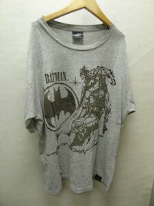 全国送料無料 バットマン BATMAN グレイス製 メンズ 杢グレー色 半袖Tシャツ XL(2L)