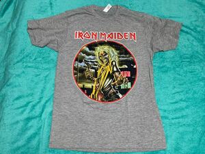 IRON MAIDEN アイアン・メイデン Tシャツ M バンドT ロックT グレー Live After Death Powerslave Killers Fear of the Dark NWOBHM