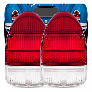 リア ライト テールライトレンズ ペア ２個セット レンズ 色 レッド 赤 透明 クリア T1 空冷ＶＷ 空冷ワーゲン ビートル VW 68年~72年の画像1