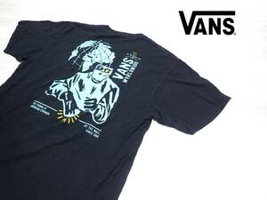 ☆渋い！！　☆VANS　☆コットン　☆バックデザイン　☆半袖Tシャツ　☆プルオーバー　☆ブラック　☆メンズ　☆L