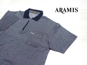 ☆ARAMIS　☆アラミス　☆日本製　☆ハーフジップ　☆YKKファスナー　☆半袖ポロシャツ　☆ブラック系　☆メンズ　☆LL