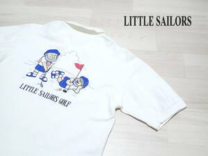 ☆LITTLE SAILORS　☆リトルセイラーズ　☆バックデザイン　☆半袖ポロシャツ　☆ホワイト　☆メンズ　☆Lサイズ 　