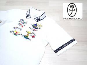 ☆CASTELBAJAC　☆カステルバジャック　☆リマージュライカ　☆日本製　☆半袖ポロシャツ　☆豪華刺繍　☆メンズ　☆サイズ2　