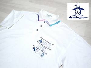 *MUNSINGWEAR * Munsingwear wear * made in Japan * golf wear * polo-shirt with short sleeves * white * pocket equipped * men's *L