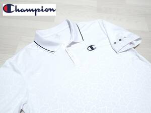 ☆Champion　☆チャンピオン　☆㈱ゴールドウイン　☆ゴルフウエア　☆透かし模様　☆半袖ポロシャツ　☆ホワイト　☆メンズ　☆L