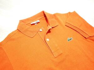 ☆定番のL1212です　☆CHEMISE LACOSTE　☆ラコステ　☆70～80年代　☆鹿の子　☆半袖ポロシャツ　☆オレンジ　☆メンズ　☆サイズ2　☆S 