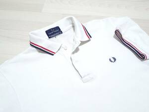 ☆FRED PERRY　☆フレッドペリー　☆ヒットユニオン　☆日本製　☆鹿の子ポロシャツ　☆半袖ポロシャツ　☆ホワイト　☆メンズ　☆L 