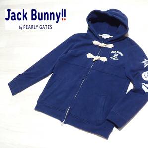 ☆JACK BUNNY ☆ジャックバニー ☆PEARLY GATES ☆パーリーゲイツ ☆ゴルフウエア ☆ダブルジップ ☆パーカージャケット☆ネイビー の画像1