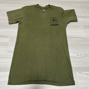 ☆人気商品☆ 沖縄 米軍放出品 DUKE USMC MARINE RAIDERS ミリタリー 半袖 Tシャツ オシャレ ファッション 古着 OD SMALL (管理番号K109)